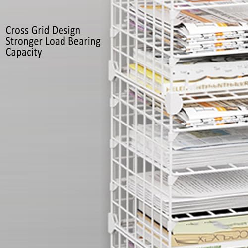 Paper Organizer, 8/12/16-layer Sorting Organizer,Paper Sorter, Paper Storage Cabinet for Home, Classroom, Office, School（Black,White）(Black,8tier)