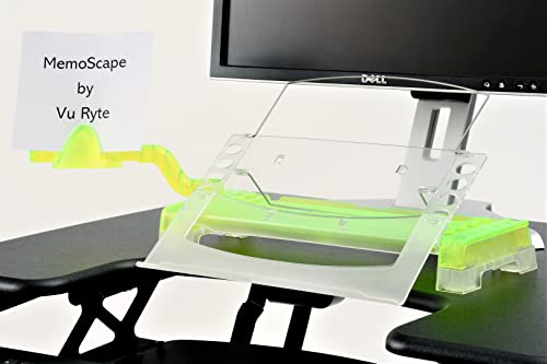 MemoScape Adjustable in-Line Document Holder for Typing | Reduce Neck Strain, Improve Focus, Boost Desk Organization/Workflow | Paper Holder Stand for Desk and Home Office - Chartreuse (VUR 3040)