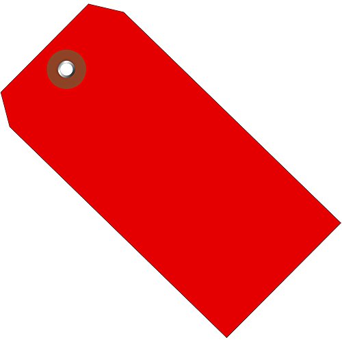 Aviditi Plastic Shipping Tags, 6 1/4" x 3 1/8", Red, Waterproof, Inventory Asset and Product Identification Tags, Case of 100