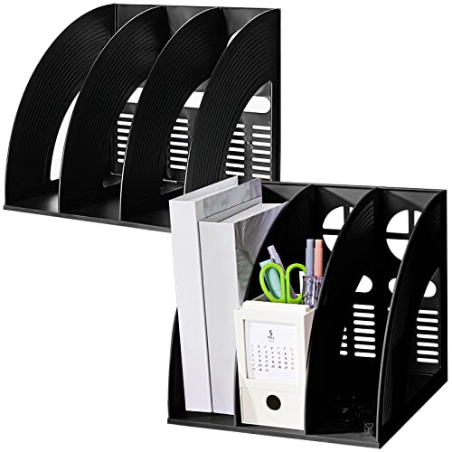 VRFTGHYJU A4 File Holder Desk Organizer - Compartmentalized Document Divider & Bookends, for Home Office Organization(Grey,3 Compartments)