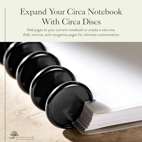 Levenger Circa Discs Binder Rings for Discbound Notebooks System, 22 Pack, Black, 2-Inch