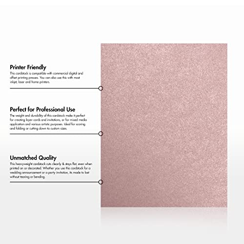 LUXPaper 8.5" x 11" Cardstock | Letter Size | Misty Rose Metallic - Sirio Pearl | 111lb. Cover | 1,000 Qty
