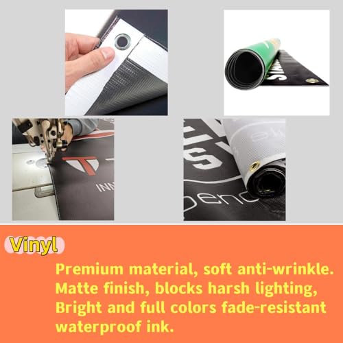 Grdsaw Custom Vinyl Banner, personalized customizable double-sided full color design banners for indoor outdoor Birthday Business Graduation Wedding Event (72''×144'' (6×12 FT))