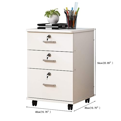 EliteBloom Wooden Desk Storage Box with Lockable Drawers - Solid Wood Desk Organizers - A4 Office Supplies/Receipt File Organizer, Flat File Cabinet (Brown)
