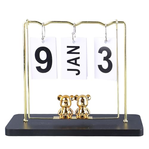 FDFDF Calendar Desk Calendar Standing Flip Desktop Perpetual with Large Display for Desk Office Cubicle Decor