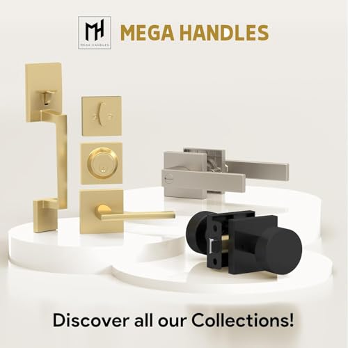 Mega Handles Floor Door Stopper Satin Brass (3-Pack) - Wall Protector