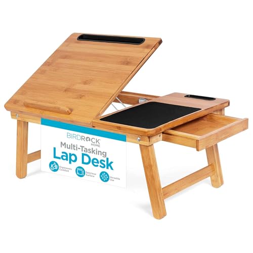 Sofia + Sam Multi Tasking Laptop Bed Tray | Lap Desk Supports Laptops Up to 18 Inches (Natural)
