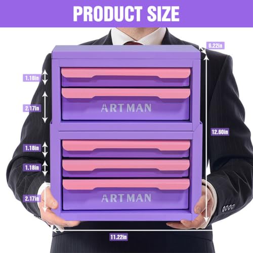 AMZXPLORE 2+3 Layers Stackable Desk Organizer, Steel Storage Box