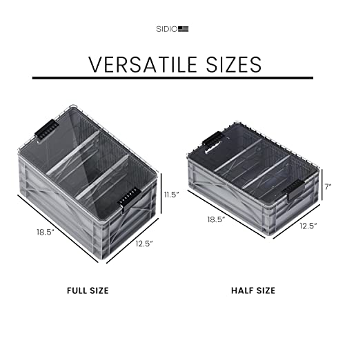 SIDIO Pro Pack, HD Stackable Storage Bins with Lids & Dividers, Gray
