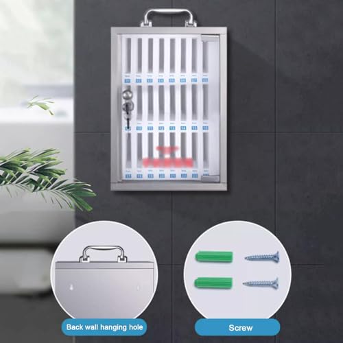 Mavcobo Pocket Chart Storage Locker Box12/24 Slots Cell Phone Cabinet Wall-Mounted Cell Phones Storage Cabinet for Classroom Office Gym(36 Slots)