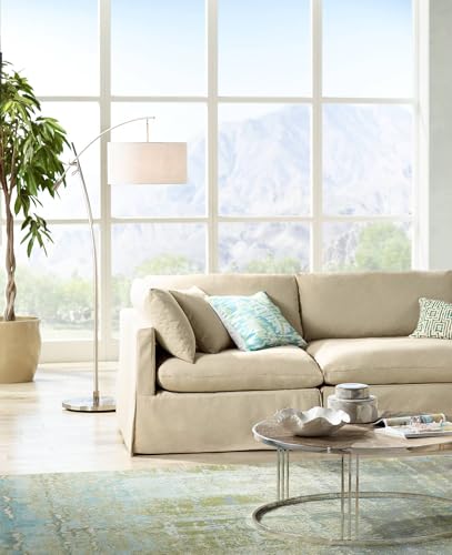 Raymond Brushed Nickel Boom Arc 69" Tall Floor Lamp with USB Dimmer