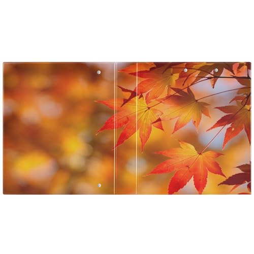 Xpdkjwd The Pattern of Leaves 3 Ring Binder Can Hold 200 Letter Size Binders, Suitable for Home, Office, Dormitory, 2Pcs