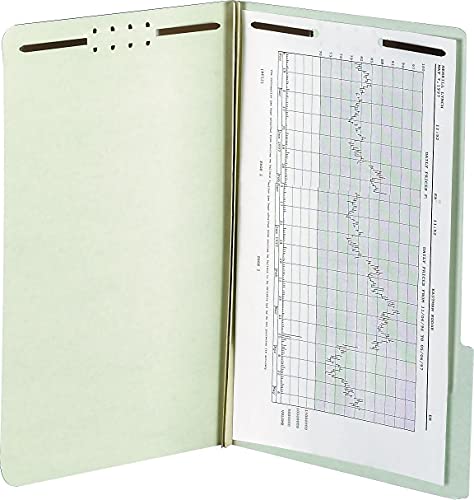 SMD14980 - Smead 14980 Gray/Green Pressboard Fastener File Folders with SafeSHIELD Fasteners
