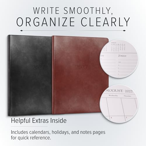 Gallery Leather Professional Planner 2026-2027 Monhegan Black