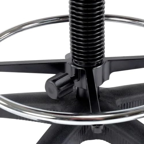 Adjustable Drafting Stool with Mesh Back – Ergonomic Office Drafting Chair with Footrest, Armrests & Height Adjustment (Black)