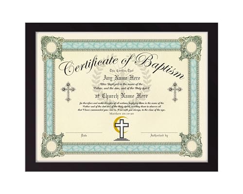 Baptism Certificate - Custom with Any Name - Frame Included
