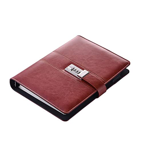 YQBUER A5 Binder Spiral Notebooks and Journals Diary with Lock Password Agenda Office Bussiness Notebooks School Supplies (Color : B, Size : A5)