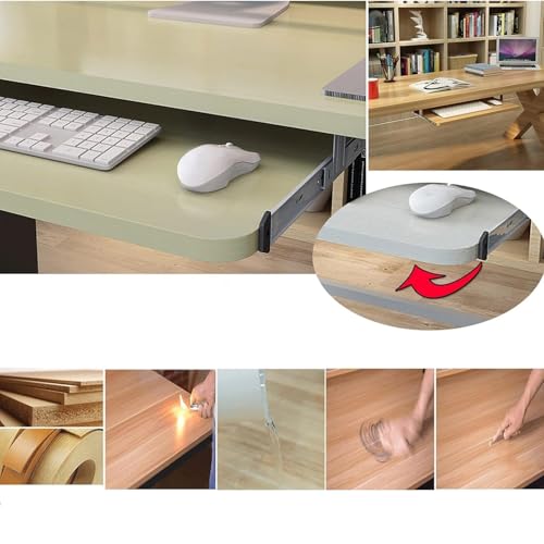 Fenge Keyboard Tray Under Desk,Ergonomic Slide-Out Drawer,Large Slide-Out Platform Computer Drawer for Typing,Computer Keyboard Stand(White,54x27cm)