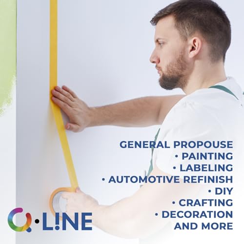 Automotive Masking Tape 36mm x 50m – Yellow Auto Body Paint Tape for Car Painting & Detailing | High Adhesion, Clean Removal, Water Resistant | Automotive Refinish Masking Tape Bulk Pack (24 Rolls)