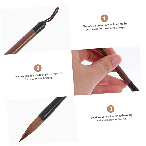 Chinese Caligraphy Brush, 12 Pcs Writing Brush Chinese Calligraphy Brush Pen Weasel Hair Brush Pen Writing Stationary Student Writing Stationery Portable Brush Pen Practical Brush Pen Paint Brush Ink