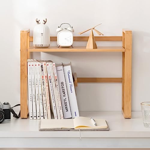 FENOKD Solid Wood Computer Desk - Desktop, Multipurpose Wood Countertop Hutch, Desktop Display Stand for Small Home Dormitory, Single-Layer Dormitory Storage Rack (66X20X39CM)