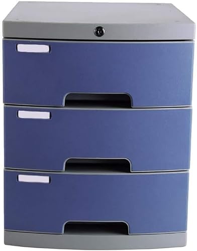ZGLINMZ Desktop File Cabinet with Three Layer Storage Box Lockable Drawers Organizer