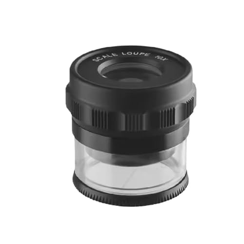 JSEIAJB Hand-held Microscope Magnifying Glass 10X Jewelers ABS Magnifier Portable Scale Loop ﻿
