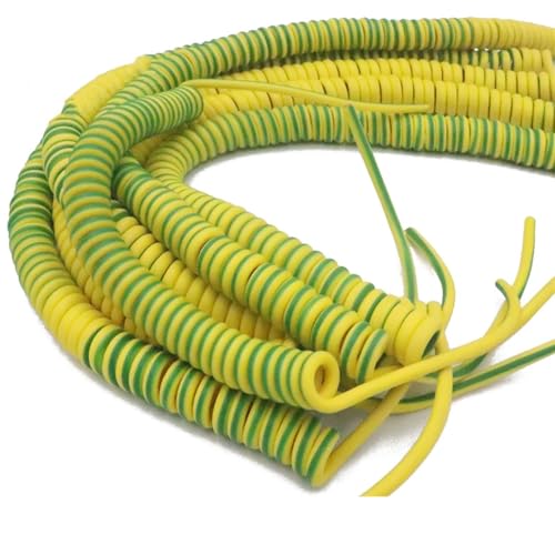 15m Coiled Curly Mains Flex Multicored Cable Telescopic Ground Wire 1 Core