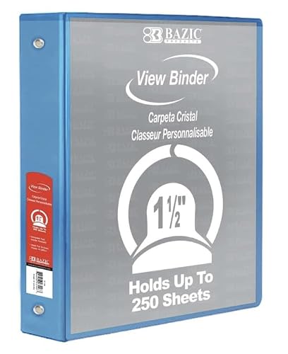 12 Pack, 1.5" Cyan 3-Ring View Binder w/ 2-Pockets