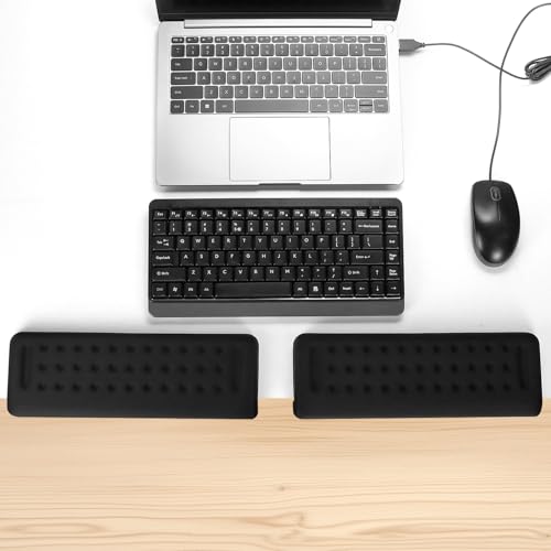 QWORK® Ergonomic L-Shaped Keyboard Wrist Rest – Memory Foam, Non-Slip Base Pack of 2