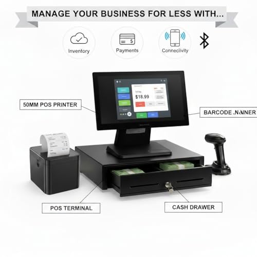 58mm Portable Thermal Receipt Printer – USB Desktop & Mobile POS Printer with 5 Rolls Paper, Stable Output & Ink-Free for Restaurants, Retail, Delivery & Logistics