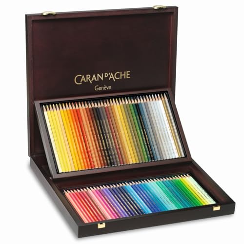 Caran Dache Prismalo 80 Piece Set Artist Watercolour Colour Pencils Wooden Presentation Gift Box