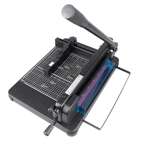 12 Inch Heavy Duty Guillotine Paper Cutter - 400 Sheet Capacity, Precision Blade & Positioning Ruler for A4 Paper/Leather/Fabric, Ideal for Offices & Print Shops Black