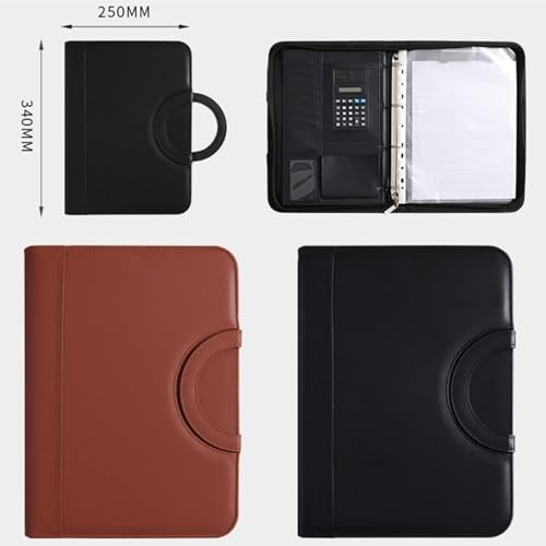 folders A4 Faux Leather Portfolio Binder with Clipboard