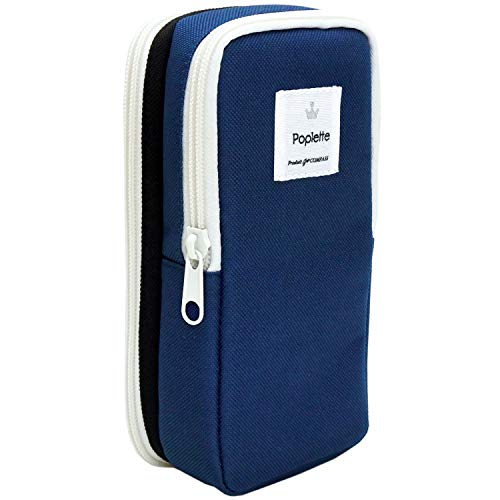 ニッケン文具 Nikken Stationery PLP1-KN Poplette Vertical and Horizontal Pen Case, Black x Navy