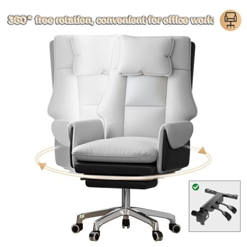 Executive Chair Comfortable Managerial Chairs Home, 360° Rotation Computer Chair, Ergonomic Office Chairs with Headrest, Bearing 150KG(Brown)
