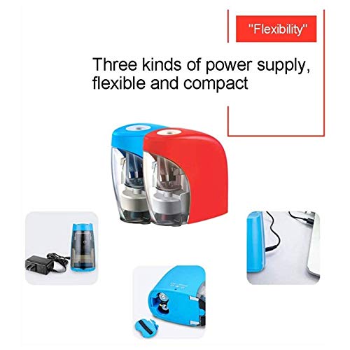 Electric Pencil Sharpener Pencil Sharpener Automatic Multifunctional Pencil Sharpener (Colour: Red) (Blue)
