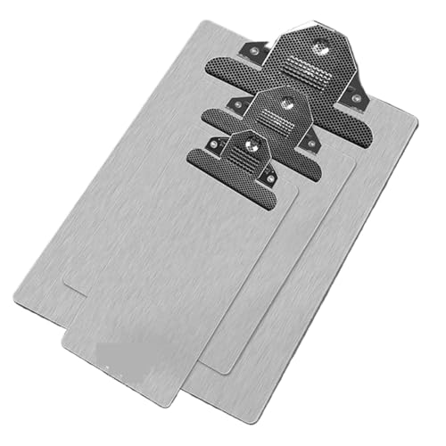 Clipboards for Classroom 2PCS File Plate Metal Folder Menu Writing Clip Board Clipboard Storage Box Paper Holder Office File Orgnizer(10.5x16.5cmA6)