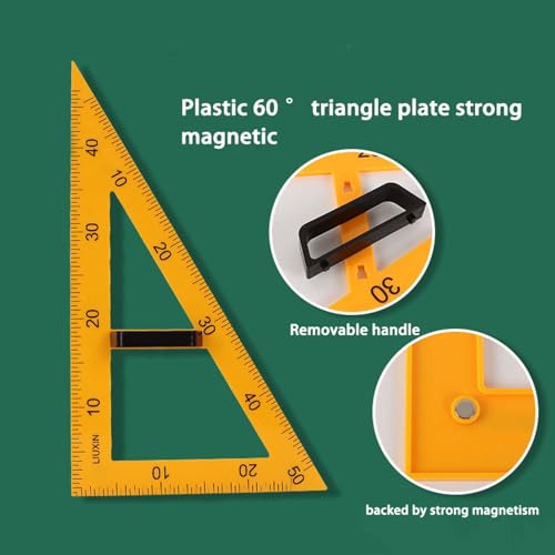 Magnetic Geometry Tool, School Supplies Protractor Compass Set, Teacher Multi Purpose Math Teaching Aids, Protractor Set, Magnetic Function May Vary with Blackboard Surface