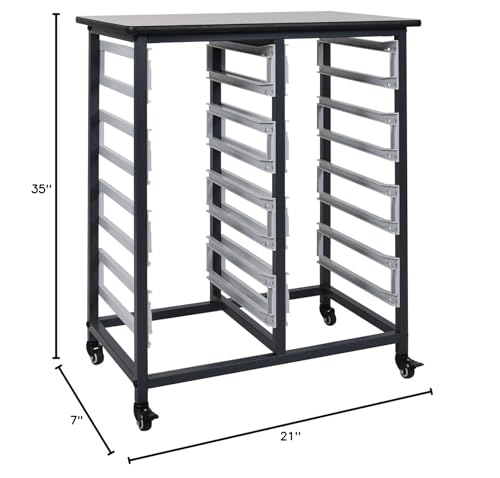 LUXOR MBS-DR-8L Mobile Bin System - Double Row Gray 20 L x 30 75 W x 37 5 H