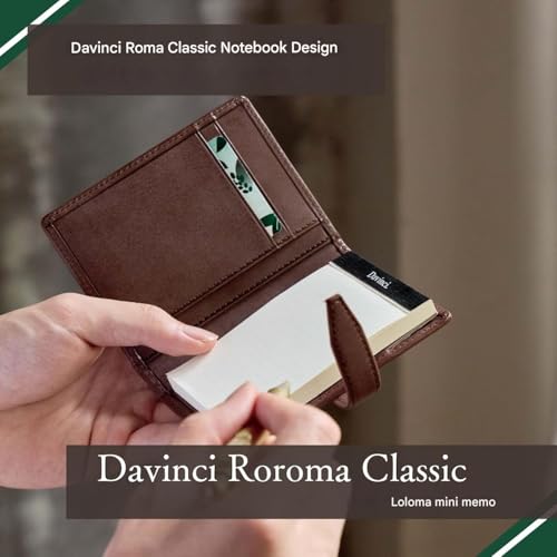 Raymay Fujii DM1371E Da Vinci Roma Mini Memo Holder Genuine Leather A7 Dark Brown