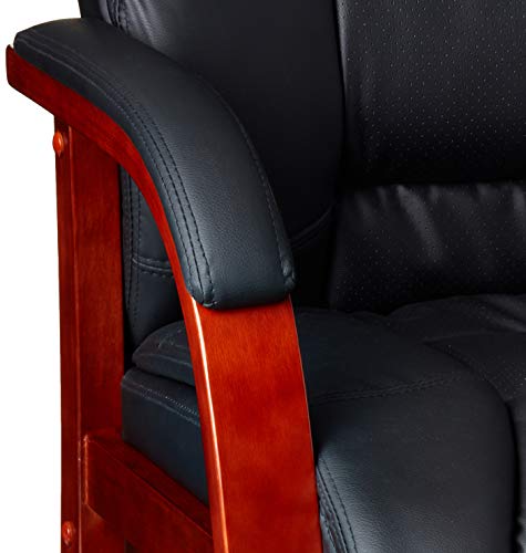 Boss Boss Office Products Mid Back Wood Finished Guest Chairs, Black/Cherry (B8999-C)