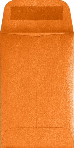 LUXPaper #1 Coin Envelopes in 80 lb. Flame Metallic, Envelopes for Coin Collections, Stamps, and More, w/Moistenable Glue, 1000 Pack, Envelope Size 2 1/4 x 3 1/2 (Orange)