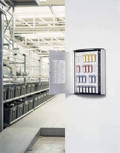 Durable Key Safe Box, Wall Mounted Turn Lock, Holds 72 Key Clips