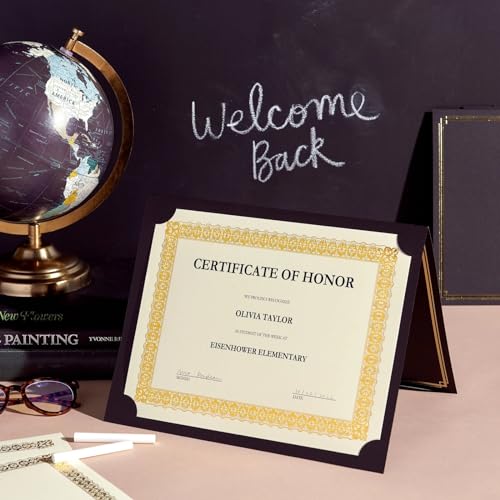 Gartner Studios Navy & Gold Foil Certificate Holders, 8.5"x11", 36 Count