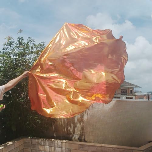 【Christmas Color Series】55" Semicircle Paise and Worship Flags,Semicircle Banner Flag，Metallic Luster Orange Spirit Wing（Flag*1+ Scalable Rod* 1） (Orange)