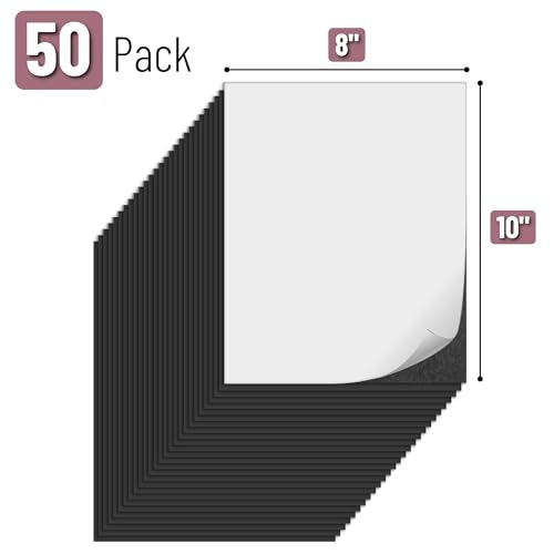 Mr. Pen- Adhesive Magnetic Sheets, 8" x 10", 50 Pack, Cuttable Magnets Flexible Magnet Sheets with Adhesive for Crafts Photos, Classroom Decorations, Easy Peel and Stickers for Planning