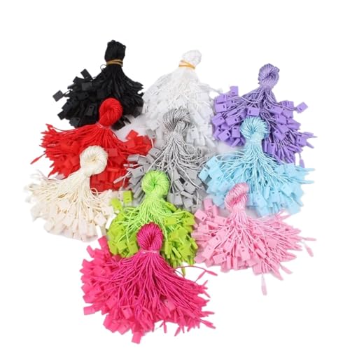 Hang Tag String 1000pcs 17cm Security Tag Label Hanger Tags Plastic Snap Lock Pins Fasteners Loop Locks Garments Bags Accessories(Wine Red)