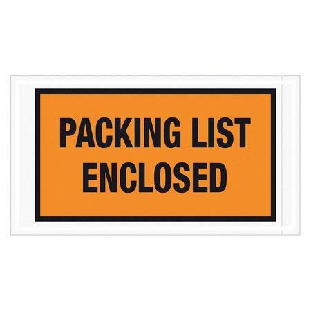 5 1/2 x 10" Orange "Packing List Enclosed" Envelopes