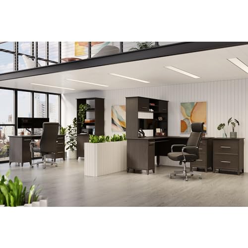 Realspace® Koru 60" W Hutch for L-Shaped or Straight Computer Desks, Espresso Oak